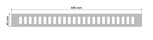 Wymiary panelu do przełącznicy światłowodowej (mm).