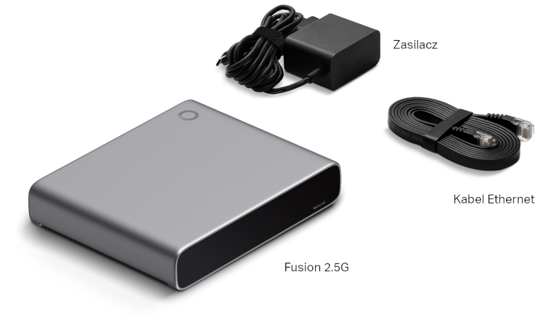 Zawartość opakowania bramki sieciowej Fusion 2.5G.
