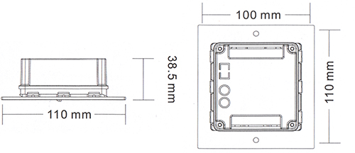 Wymiary czytnika RFID ZS600A.