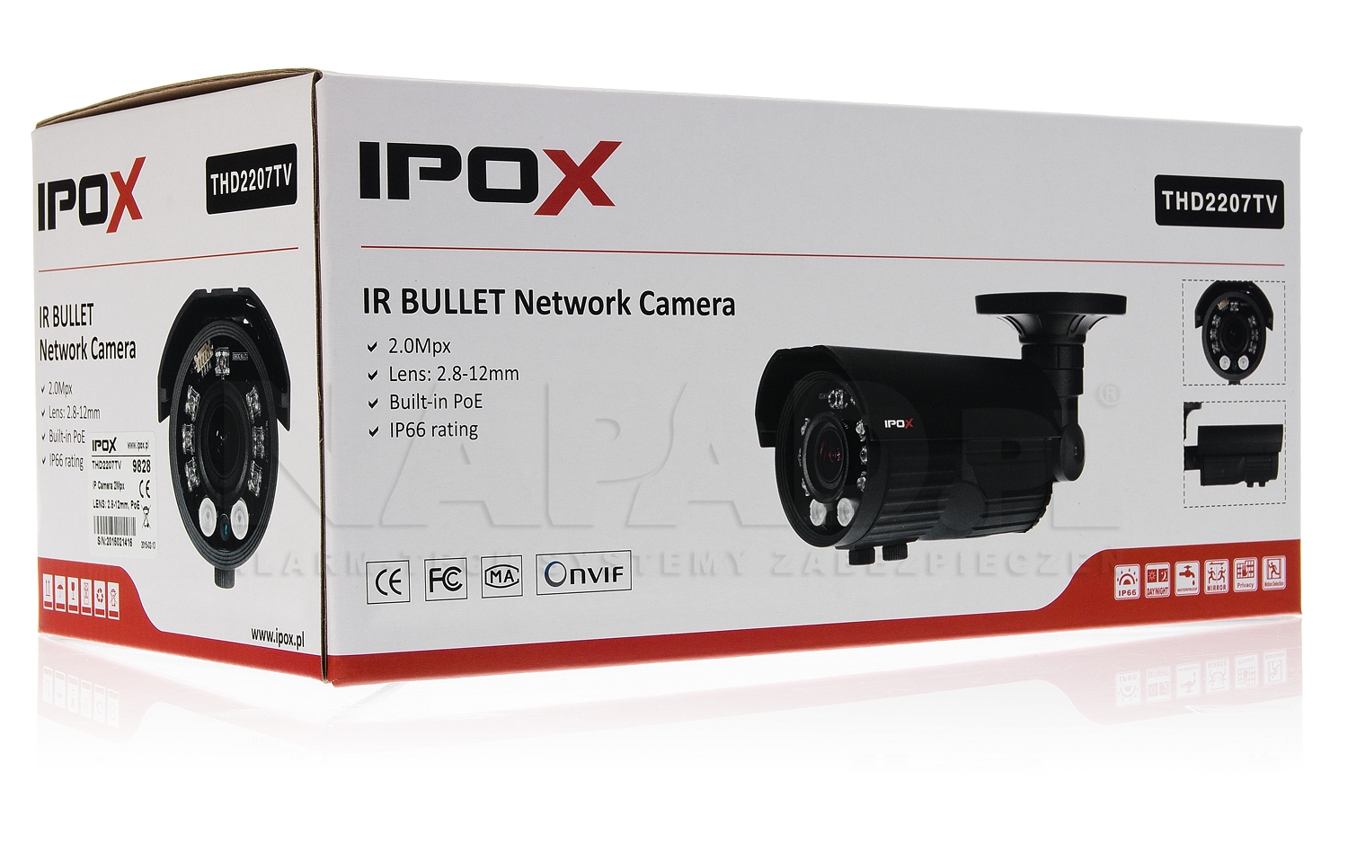 Opakowanie kamery IP IPOX THD 2207TV.