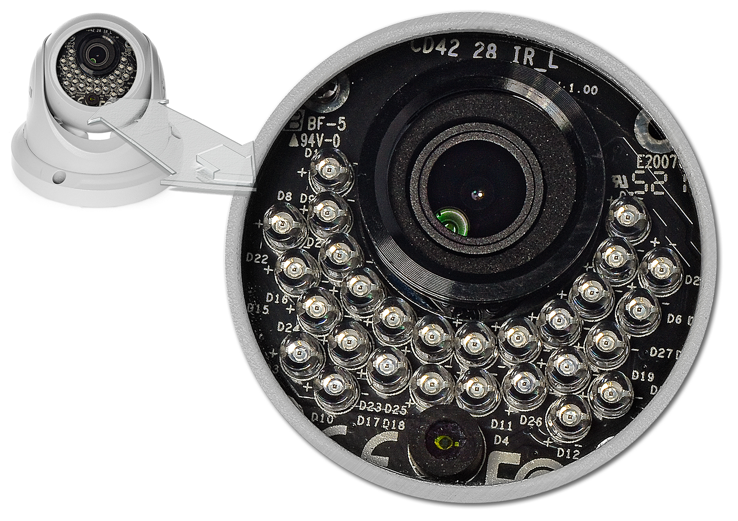 Wydajny system optyczny i solidna obudowa kamery TVI-2533D marki IPOX.