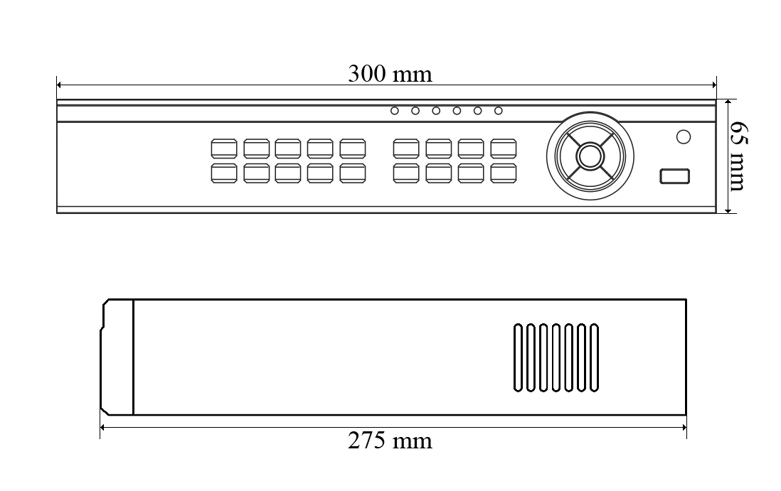 PX-NVR3008EA-P4 - Wymiary rejestratora sieciowego IPOX.