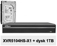 Rejestrator DH-XVR5104HS-X1 + dysk HDD 1TB.
