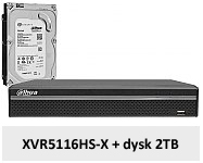 Rejestrator DH-XVR5116HS-X + dysk HDD 2TB.