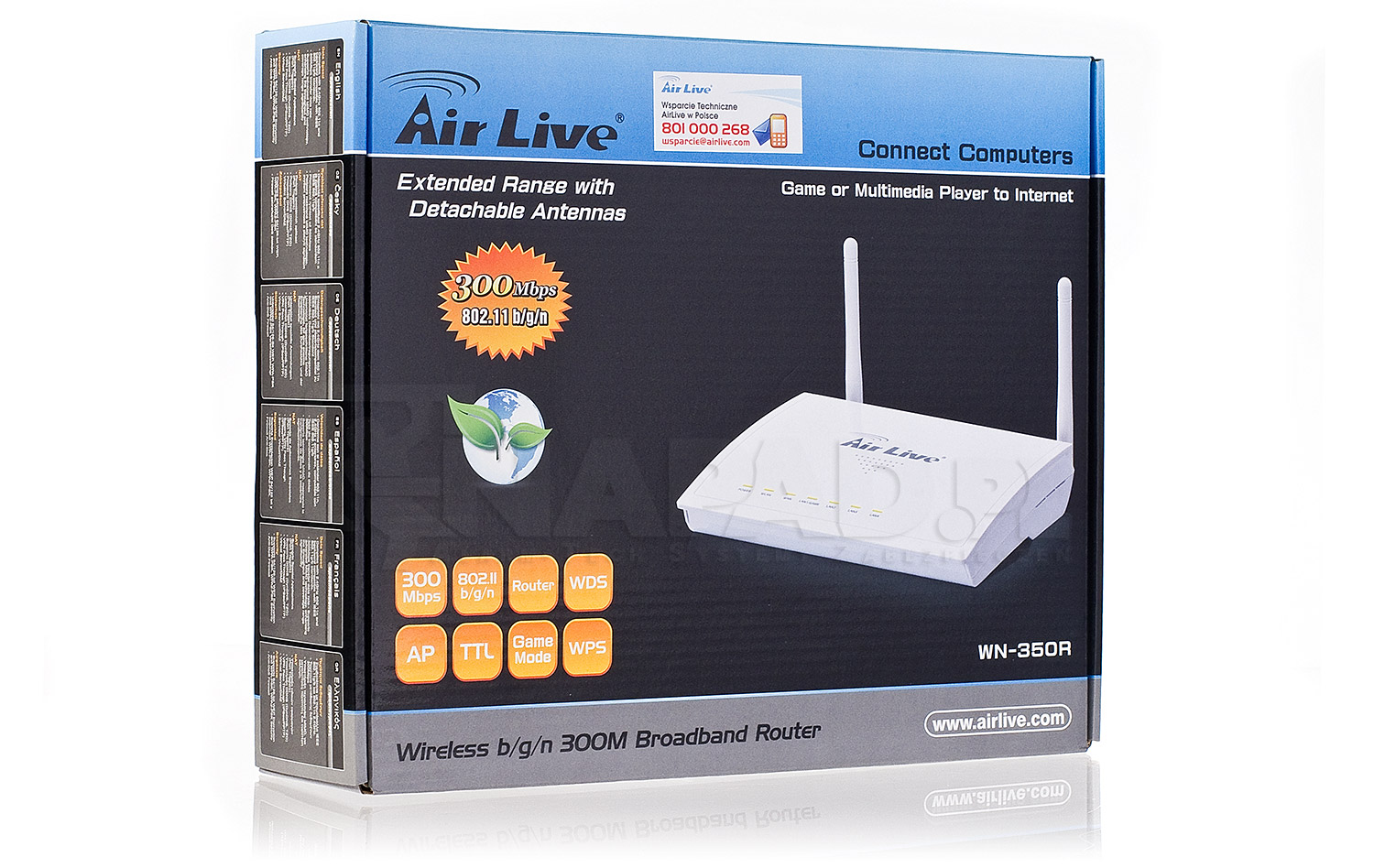 Opakowanie routera bezprzewodowego WN-350-R Airlive