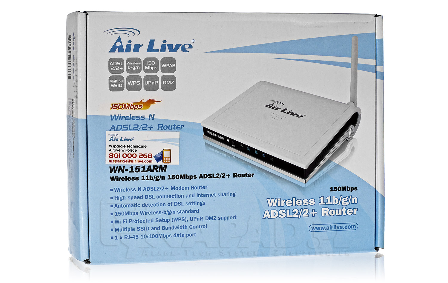 Opakowanie routera bezprzewodowego WN-151ARM AirLive