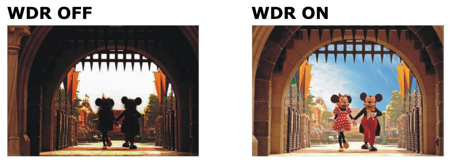 Funkcja D-WDR w kamerze obrotowej DS-2DE7184-A.