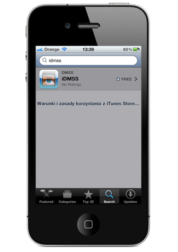 pobieranie aplikacji iDMSS z iTunes
